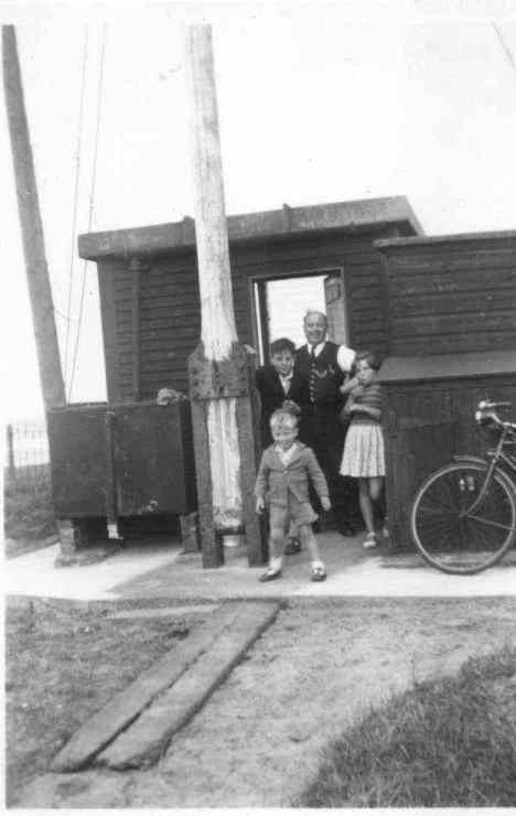 Eric Campbell outside the Lookout tower with visitors.