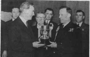 Presentation of The Chronicle Cup to Newbiggin - 1954.